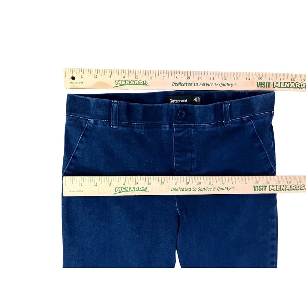 Betabrand Pull-On Jeans Womens L Long Used Blue Stretch Bootcut Pants Tall - Picture 8 of 11